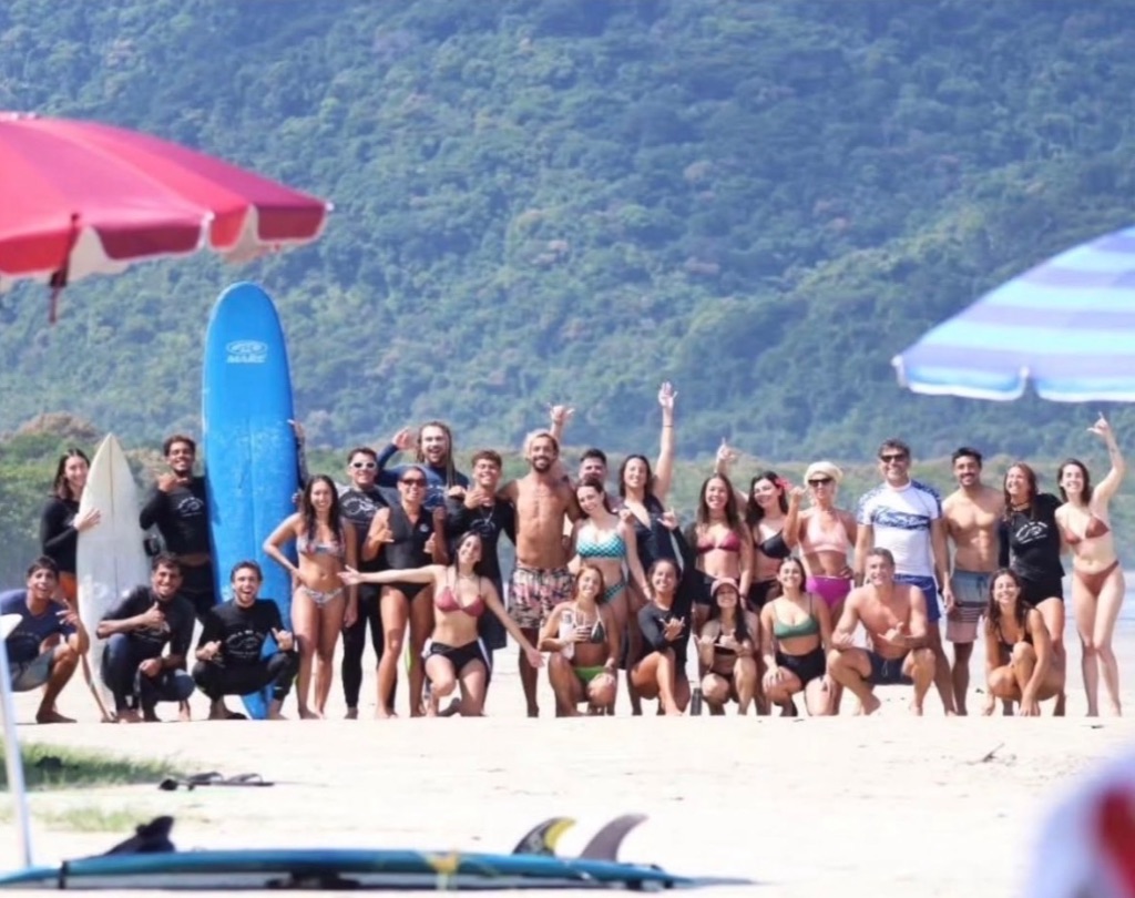 Grupo na praia de Itamambuca