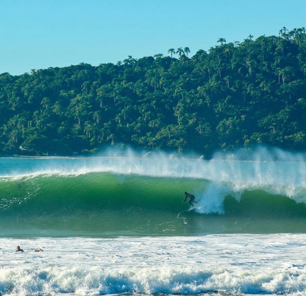 Surfer in the barrel